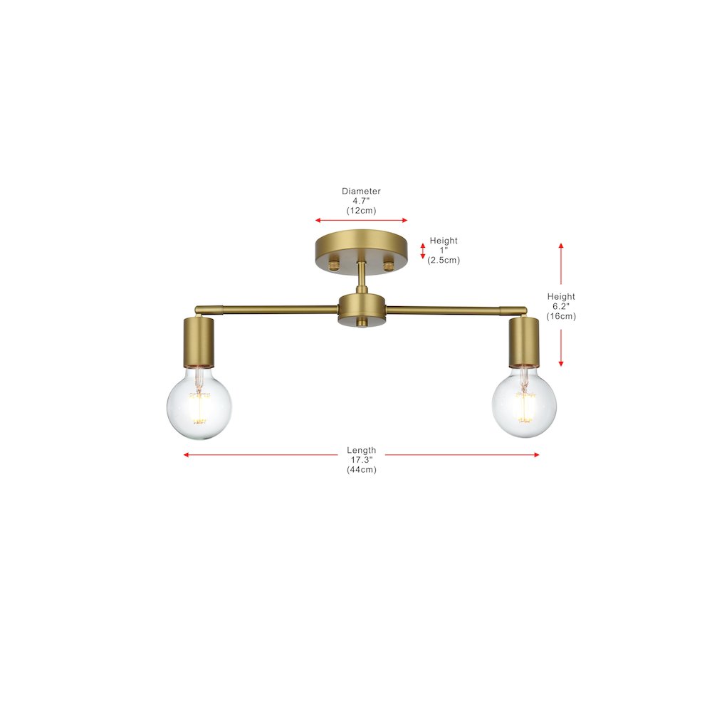 Zane 21.5 Inch Flush Mount in Satin Gold