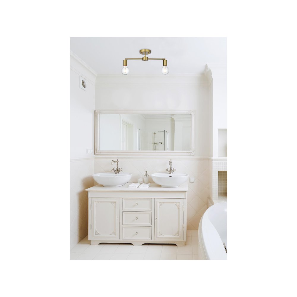 Zane 21.5 Inch Flush Mount in Satin Gold