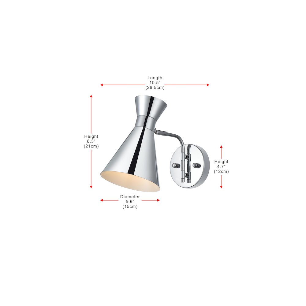 Halycon 6 Inch Wall Sconce in Chrome