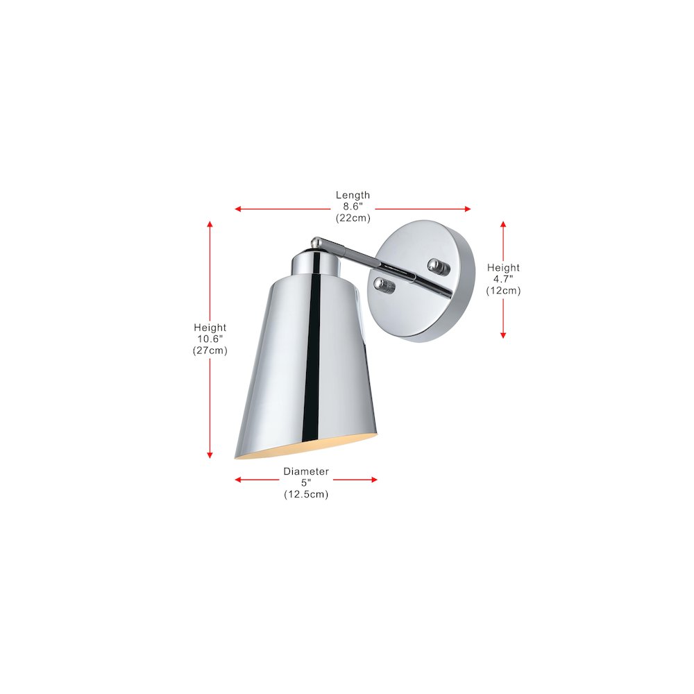 Halycon 5 Inch Wall Sconce in Chrome