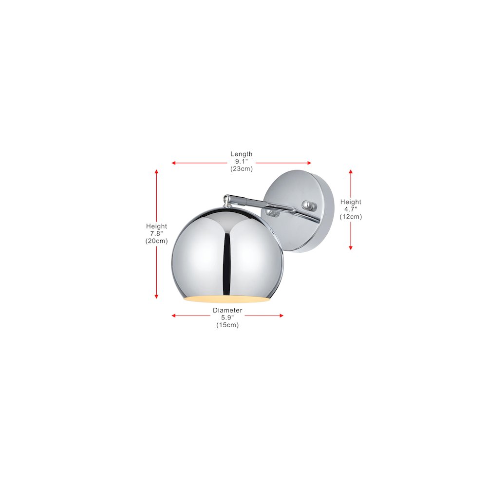Othello 6 Inch Wall Sconce in Chrome