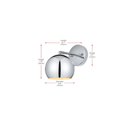 Othello 6 Inch Wall Sconce in Chrome