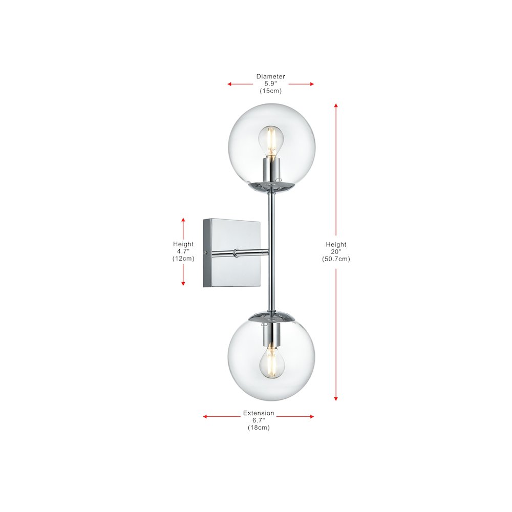 Neri 6 Inch Wall Sconce Clear Shade in Chrome