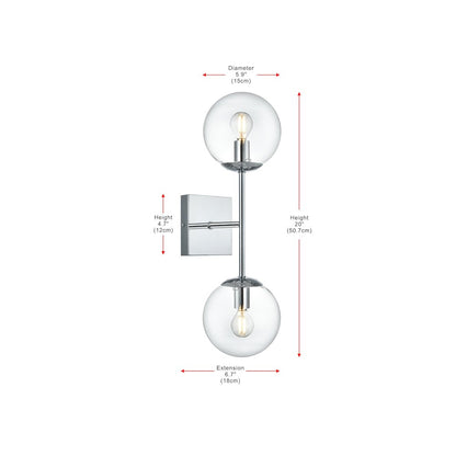 Neri 6 Inch Wall Sconce Clear Shade in Chrome