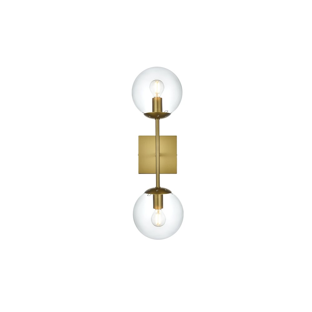 Neri 6 Inch Wall Sconce Clear Shade in Satin Gold