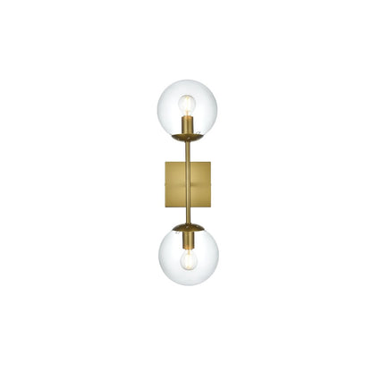 Neri 6 Inch Wall Sconce Clear Shade in Satin Gold
