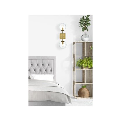 Neri 6 Inch Wall Sconce Clear Shade in Satin Gold