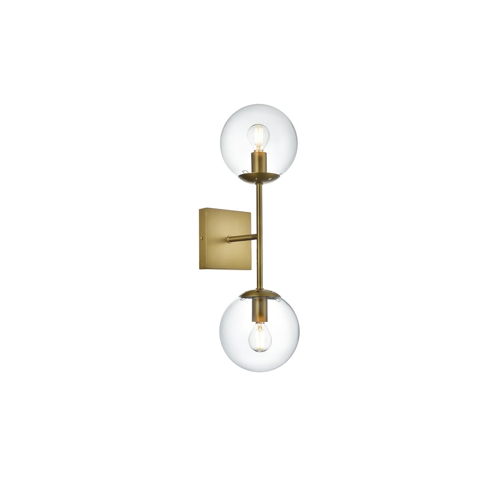 Neri 6 Inch Wall Sconce Clear Shade in Satin Gold