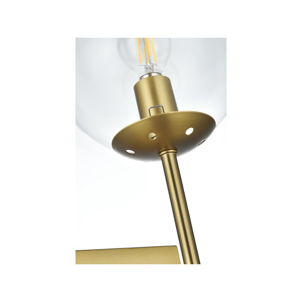 Neri 6 Inch Wall Sconce Clear Shade in Satin Gold