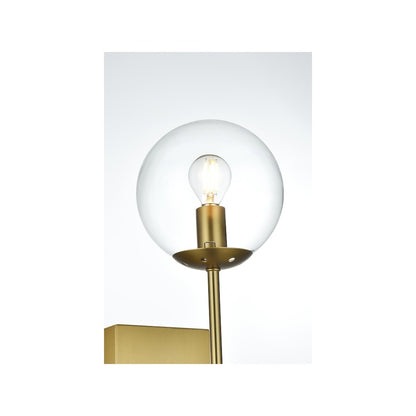 Neri 6 Inch Wall Sconce Clear Shade in Satin Gold