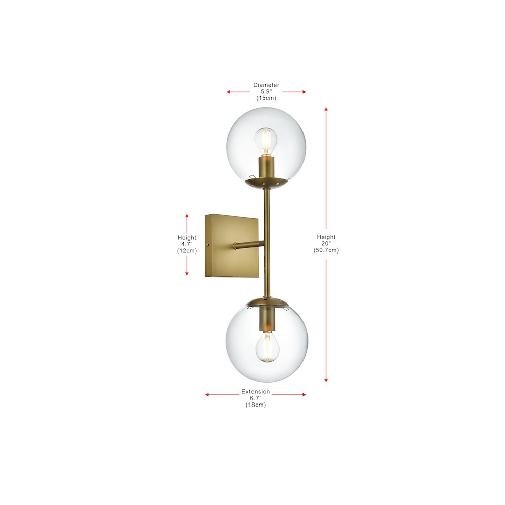 Neri 6 Inch Wall Sconce Clear Shade in Satin Gold