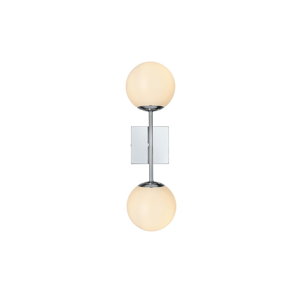 Neri 6 Inch Wall Sconce White Shade in Chrome