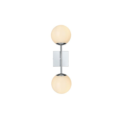 Neri 6 Inch Wall Sconce White Shade in Chrome