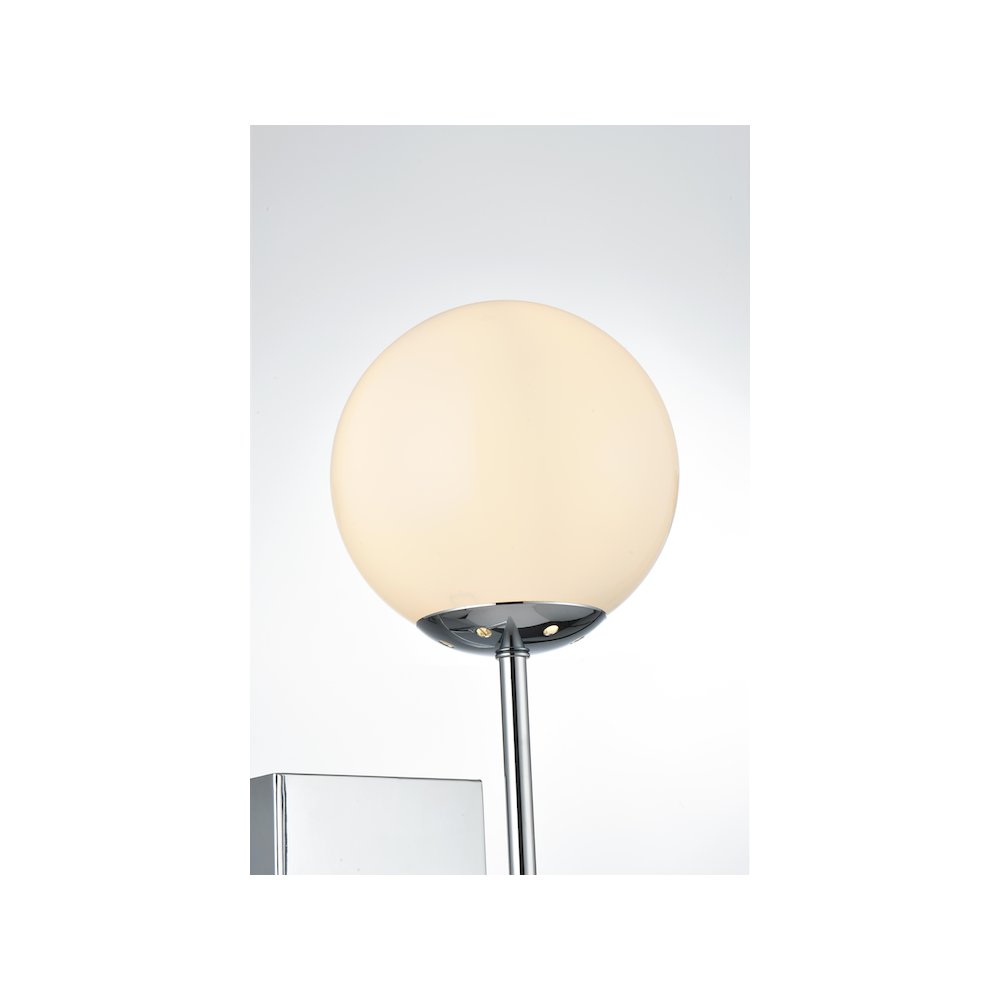 Neri 6 Inch Wall Sconce White Shade in Chrome
