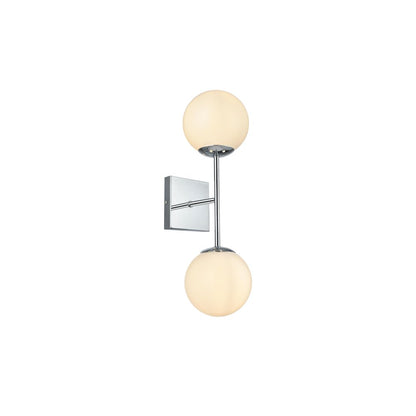 Neri 6 Inch Wall Sconce White Shade in Chrome