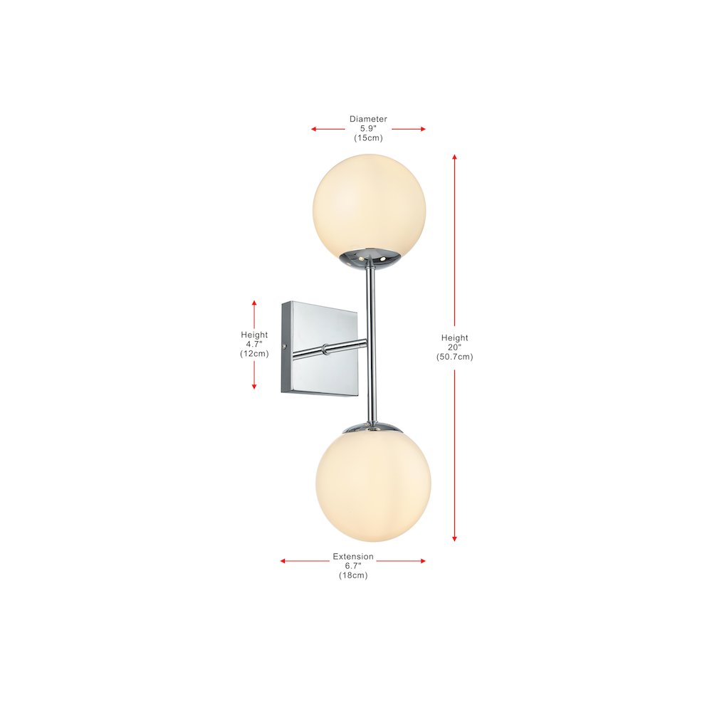 Neri 6 Inch Wall Sconce White Shade in Chrome