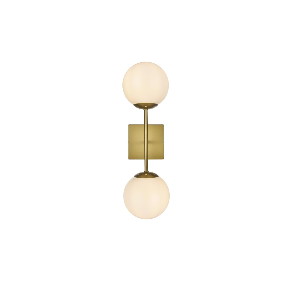 Neri 6 Inch Wall Sconce White Shade in Satin Gold
