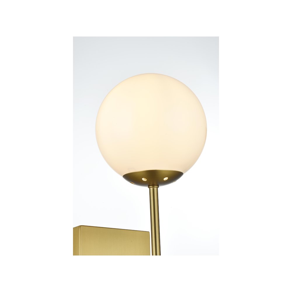 Neri 6 Inch Wall Sconce White Shade in Satin Gold