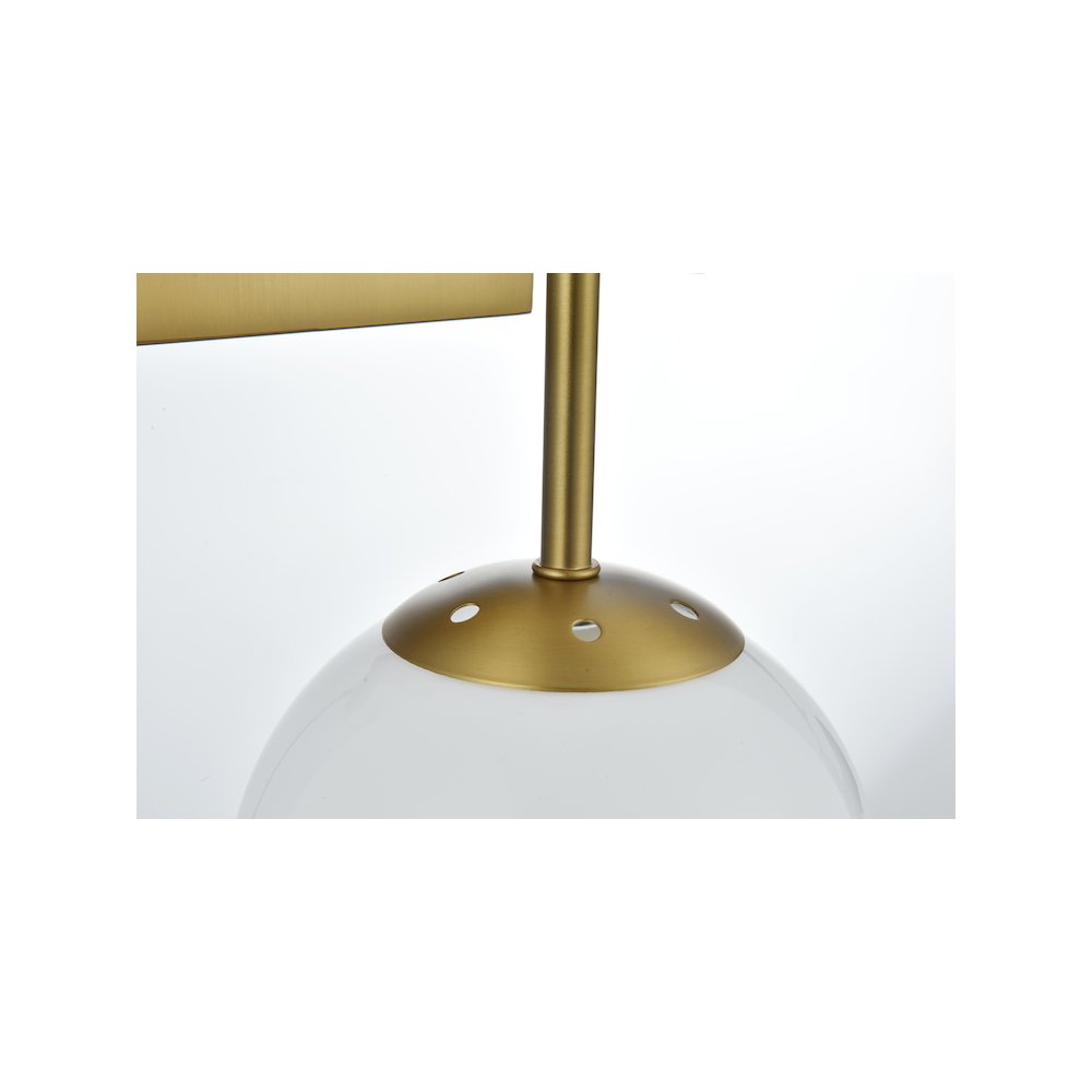 Neri 6 Inch Wall Sconce White Shade in Satin Gold