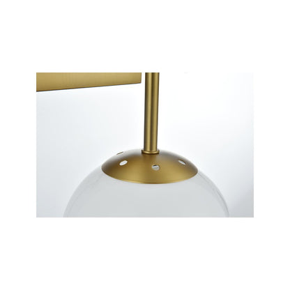 Neri 6 Inch Wall Sconce White Shade in Satin Gold