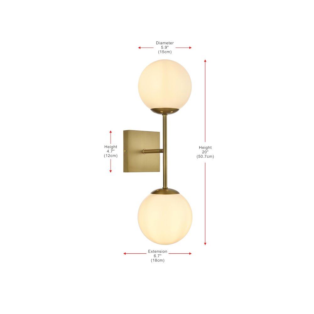 Neri 6 Inch Wall Sconce White Shade in Satin Gold