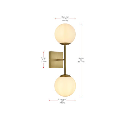 Neri 6 Inch Wall Sconce White Shade in Satin Gold