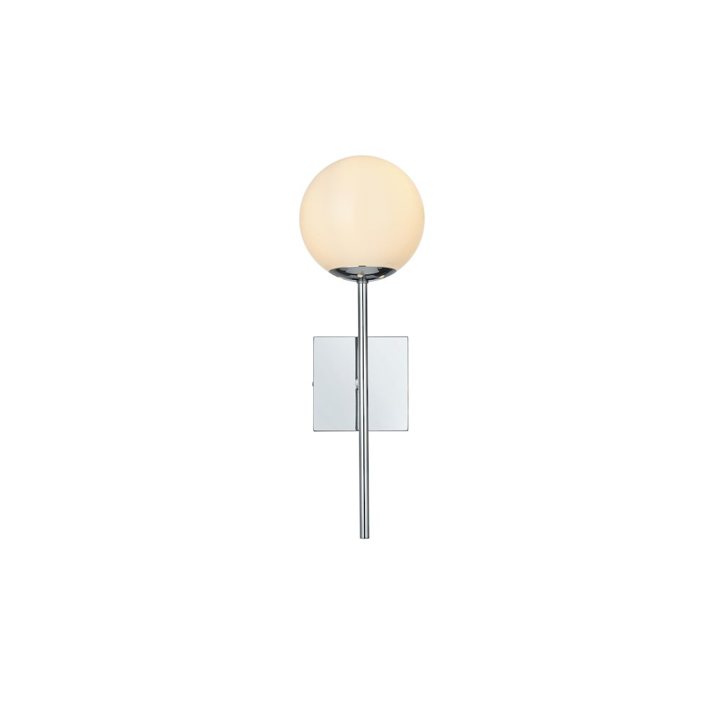 Neri 6 Inch Wall Sconce White Shade in Chrome
