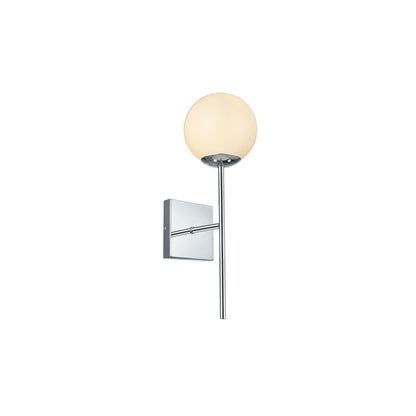 Neri 6 Inch Wall Sconce White Shade in Chrome