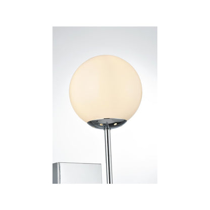 Neri 6 Inch Wall Sconce White Shade in Chrome
