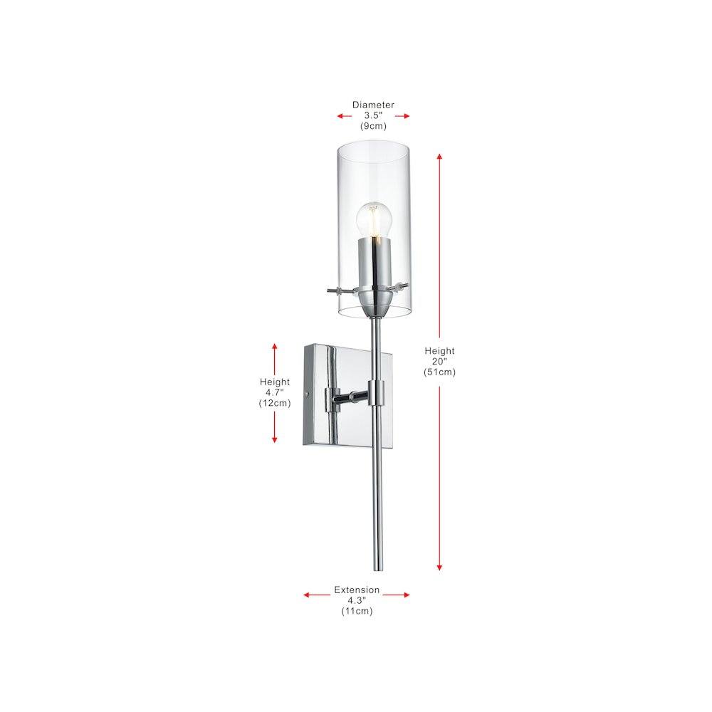 Elsreth 4.5 Inch Wall Sconce Clear Shade in Chrome