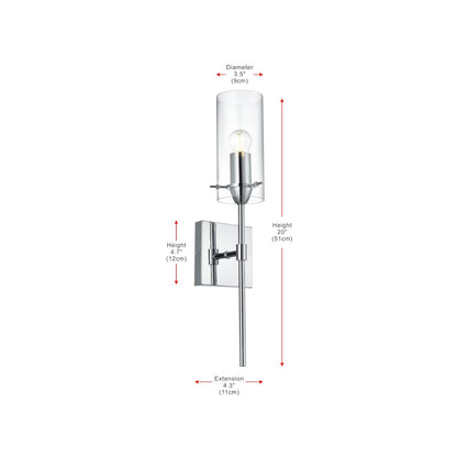 Elsreth 4.5 Inch Wall Sconce Clear Shade in Chrome