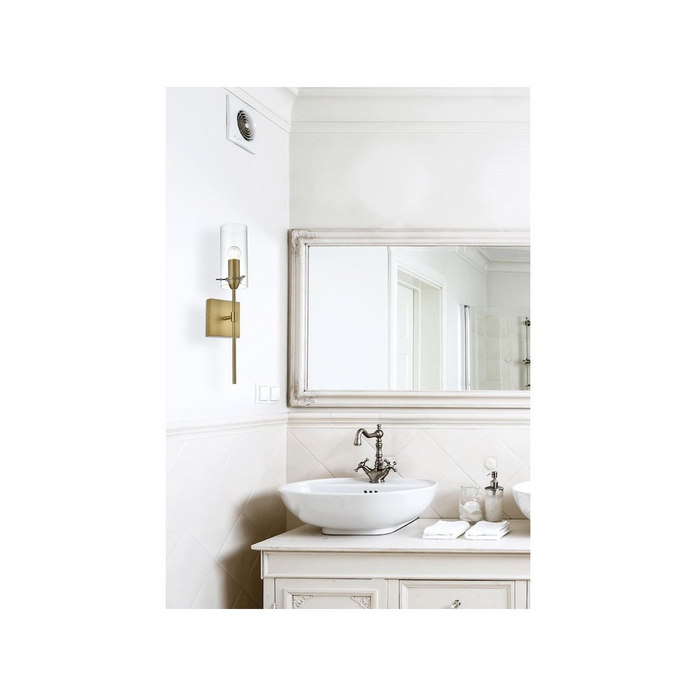 Elsreth 4.5 Inch Wall Sconce Clear Shade in Satin Gold