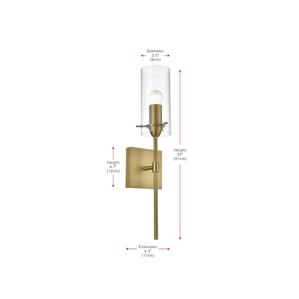 Elsreth 4.5 Inch Wall Sconce Clear Shade in Satin Gold