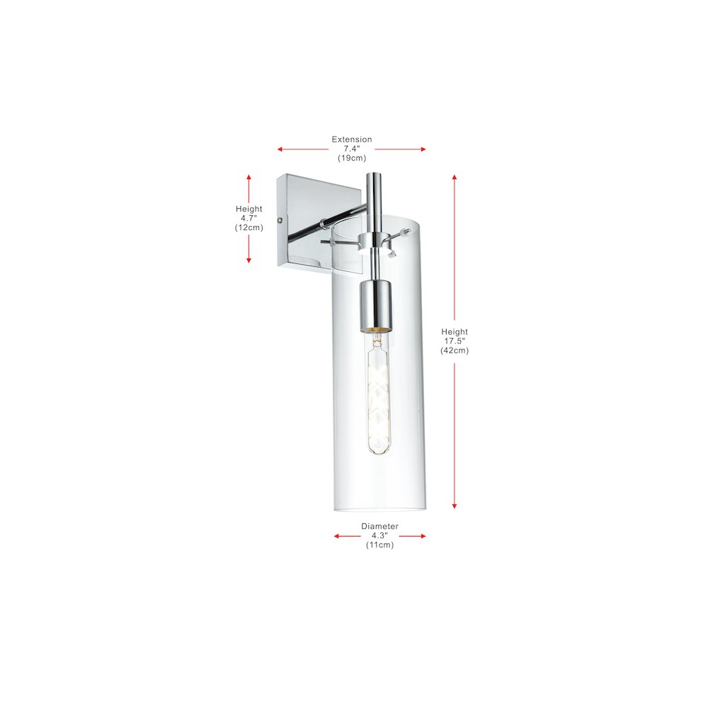 Savant 4.5 Inch Wall Sconce Clear Shade in Chrome