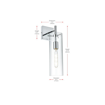 Savant 4.5 Inch Wall Sconce Clear Shade in Chrome