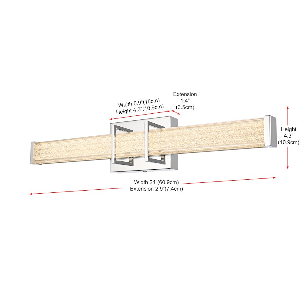 Ivaan 24 Inch Led Wall Sconce In Chrome