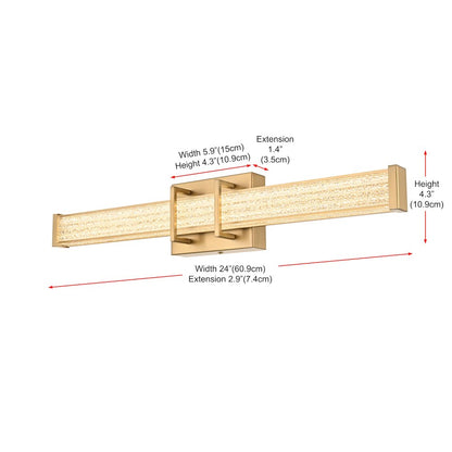 Ivaan 24 Inch Led Wall Sconce In Satin Gold