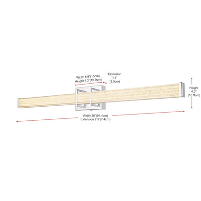 Ivaan 36 Inch Led Wall Sconce In Chrome