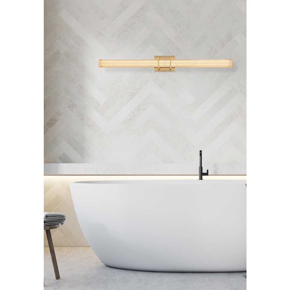 Ivaan 36 Inch Led Wall Sconce In Satin Gold