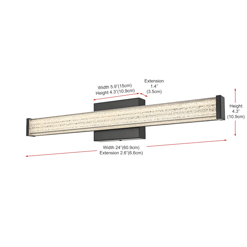 Jaxx 24 Inch Led Wall Sconce In Black