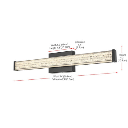Jaxx 24 Inch Led Wall Sconce In Black