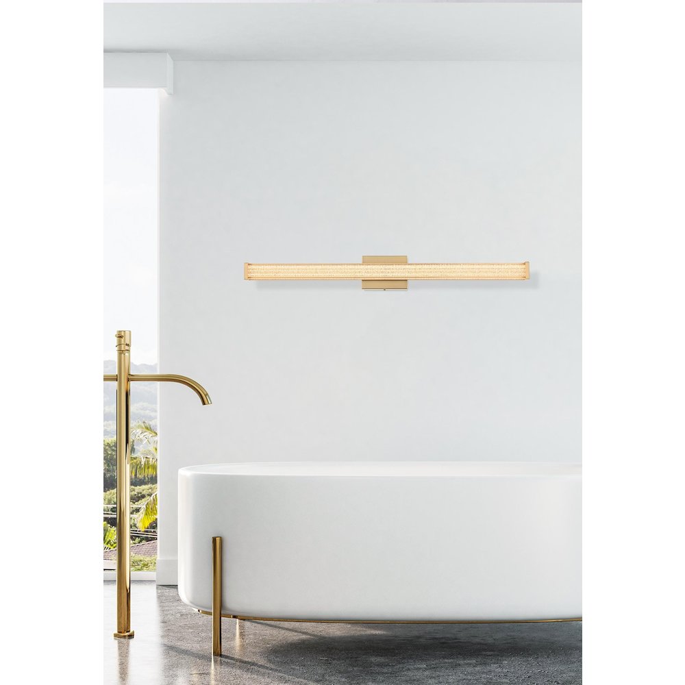Jaxx 36 Inch Led Wall Sconce In Satin Gold