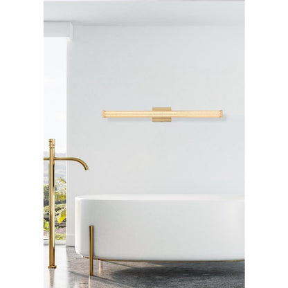 Jaxx 36 Inch Led Wall Sconce In Satin Gold