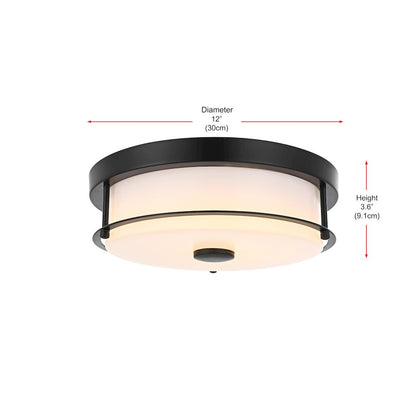 Kolson 12 Inch Led Flush Mount In Black