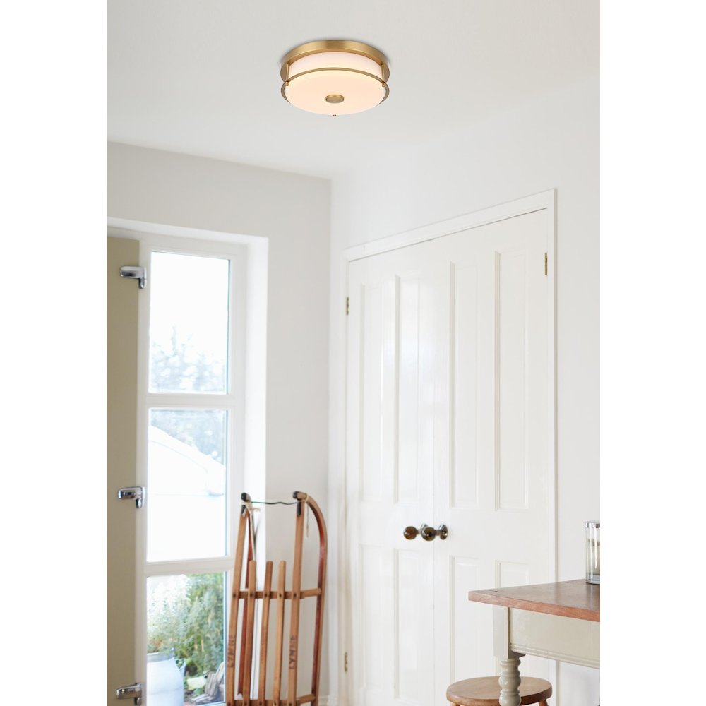 Kolson 12 Inch Led Flush Mount In Satin Gold