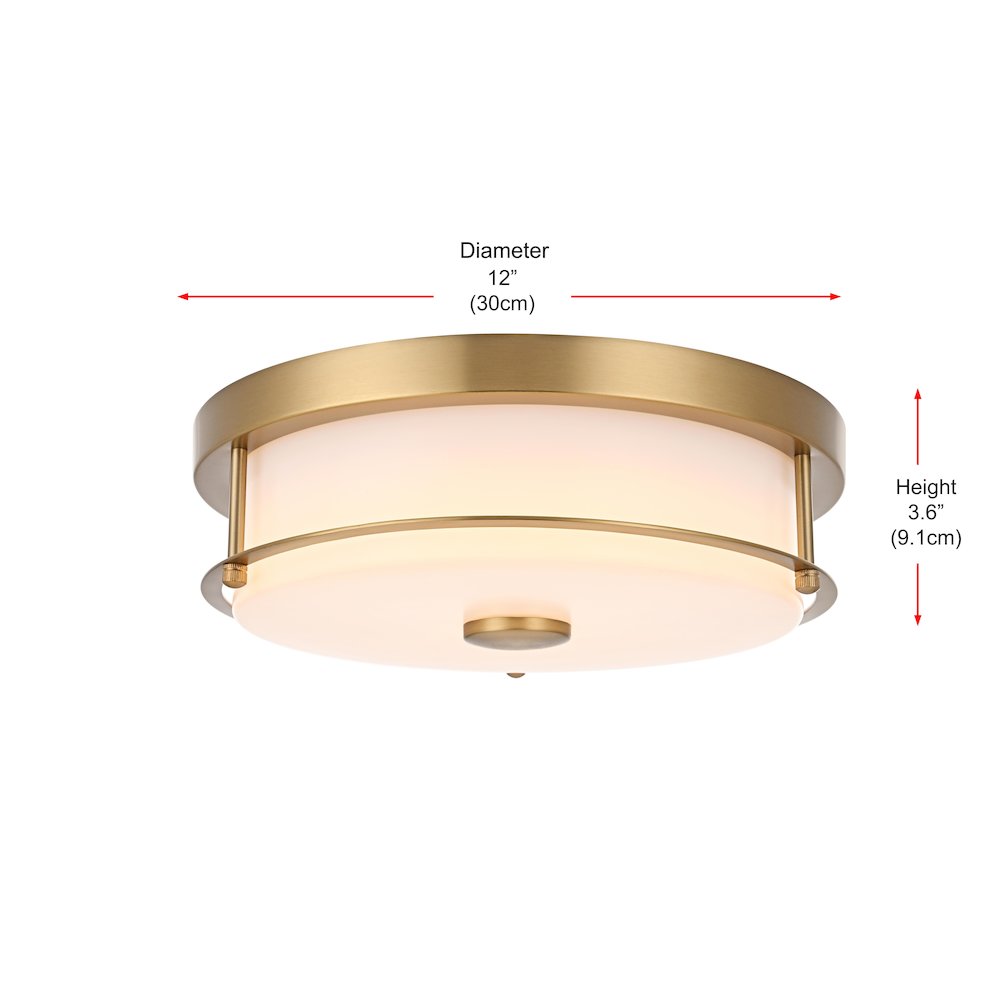 Kolson 12 Inch Led Flush Mount In Satin Gold