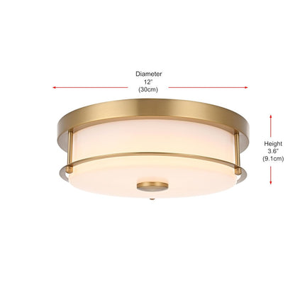 Kolson 12 Inch Led Flush Mount In Satin Gold