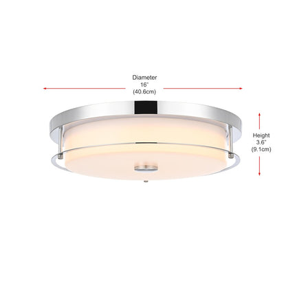 Kolson 16 Inch Led Flush Mount In Chrome