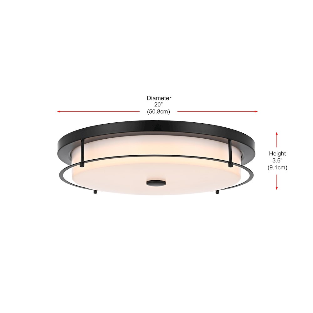 Kolson 20 Inch Led Flush Mount In Black