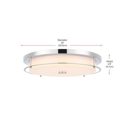 Kolson 20 Inch Led Flush Mount In Chrome